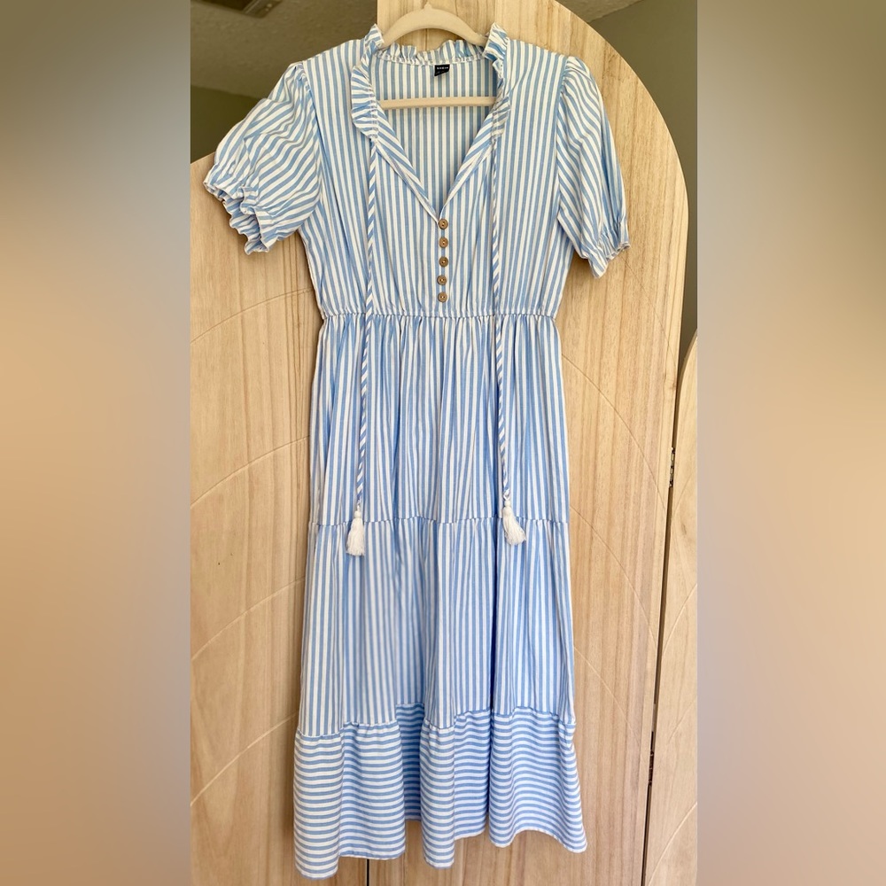 Shein Blue Stripe Dress size Medium